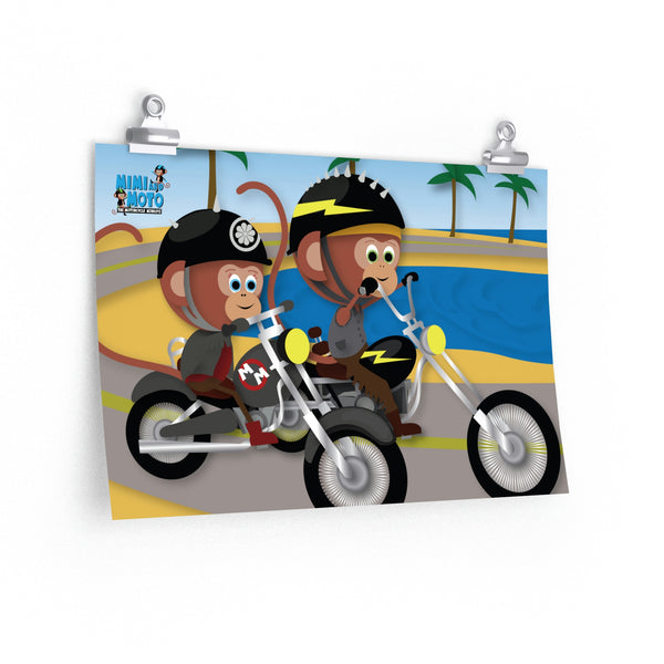 Mimi and Moto Biker Poster