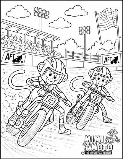 Mimi and Moto's Free Coloring Pages