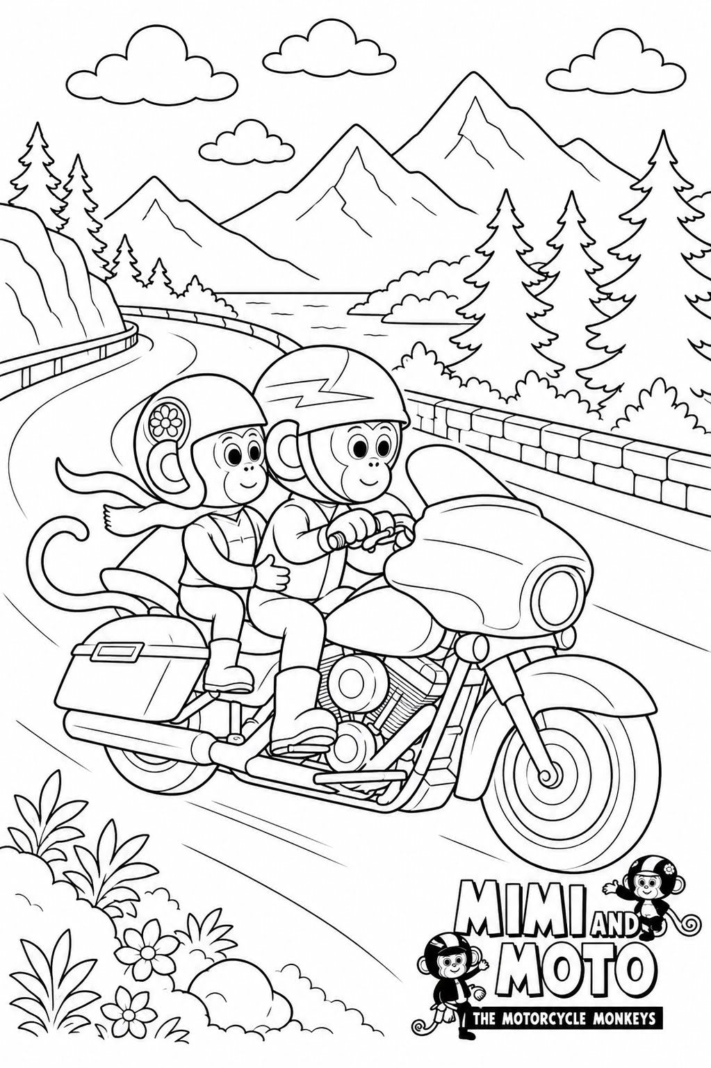 Mimi and Moto's Free Coloring Pages