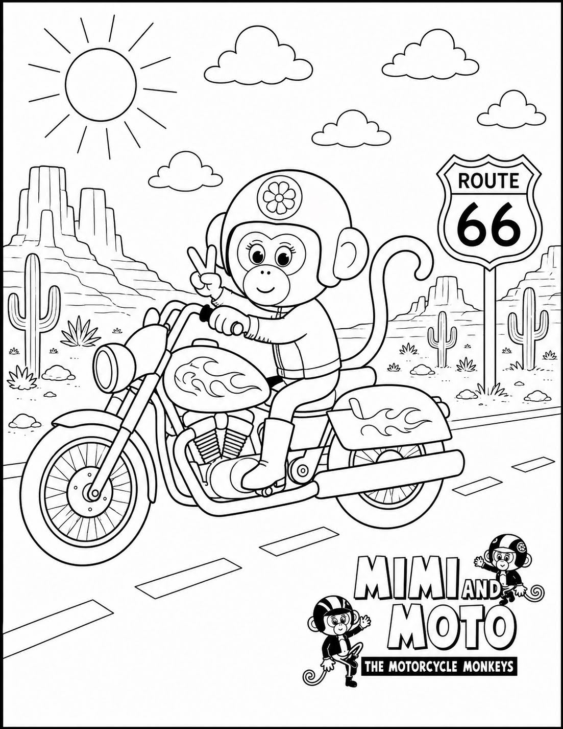 Mimi and Moto's Free Coloring Pages