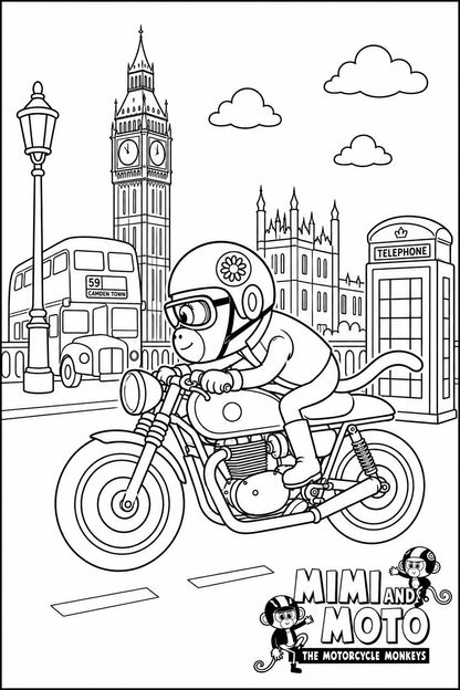 Mimi and Moto's Free Coloring Pages