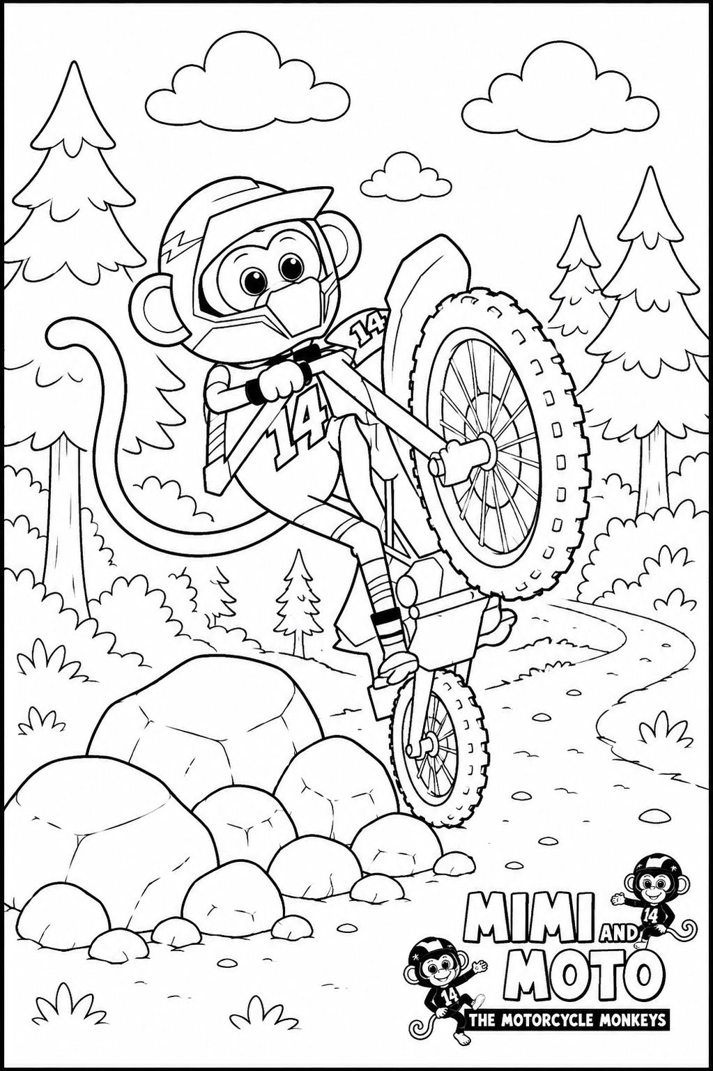Mimi and Moto's Free Coloring Pages