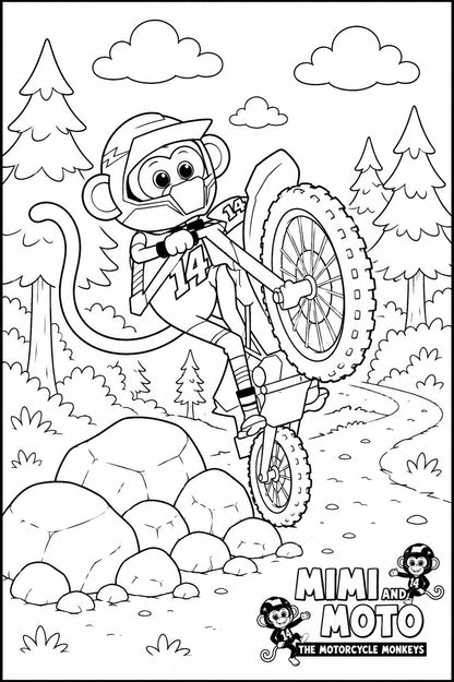 Mimi and Moto's Free Coloring Pages