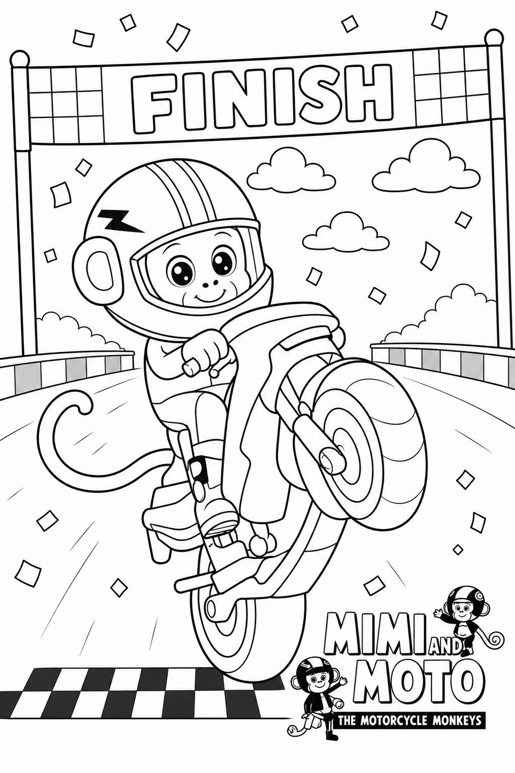 Mimi and Moto's Free Coloring Pages