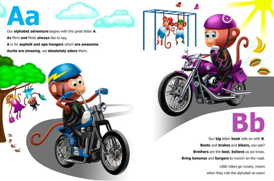 Mimi and Moto Ride the Alphabet