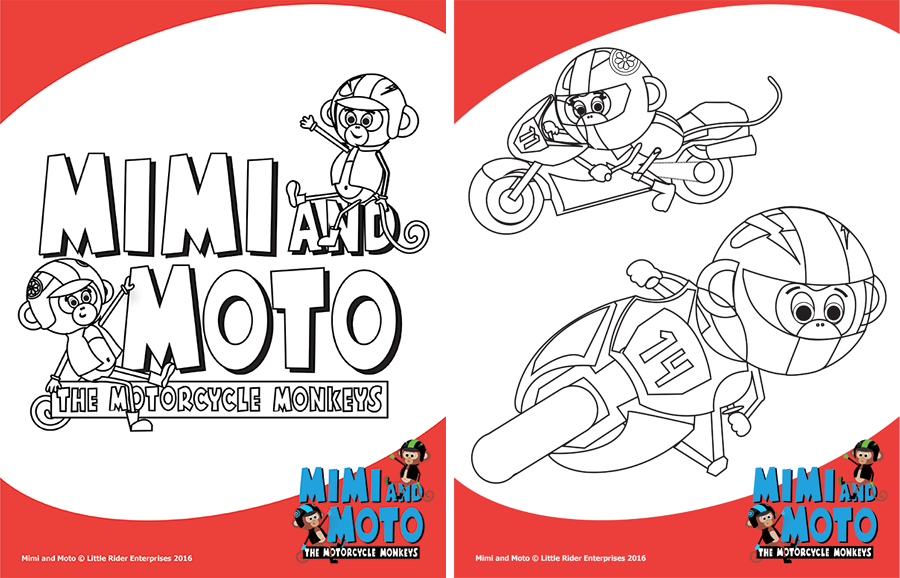 Mimi and Moto's Free Coloring Pages
